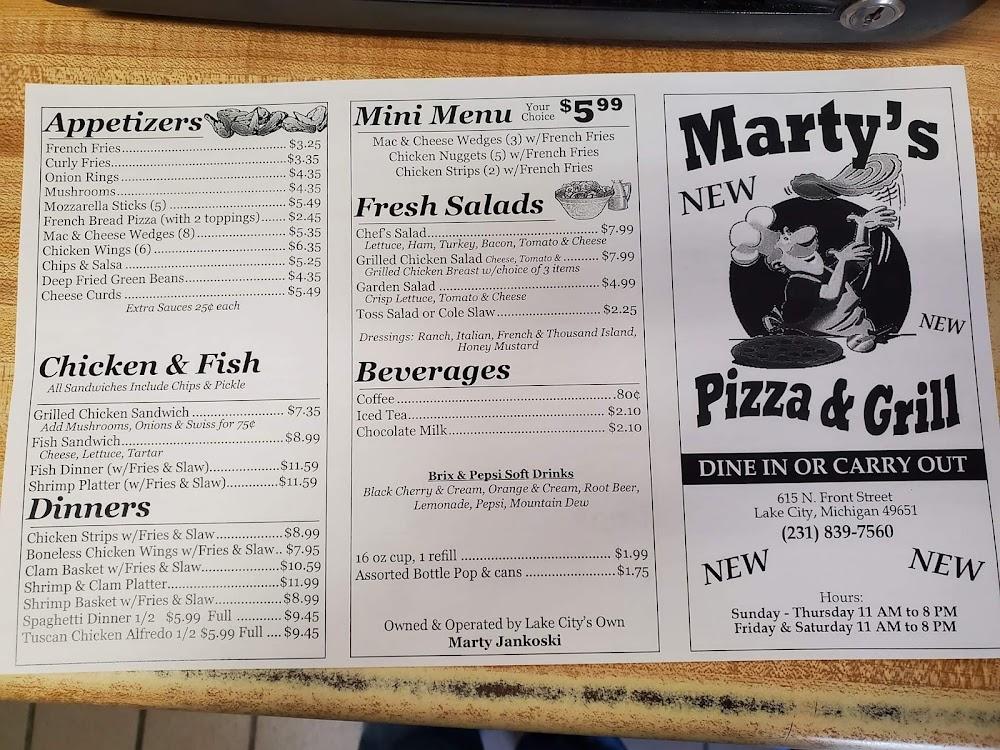 Marty's Pizza & Grill Menu image 3